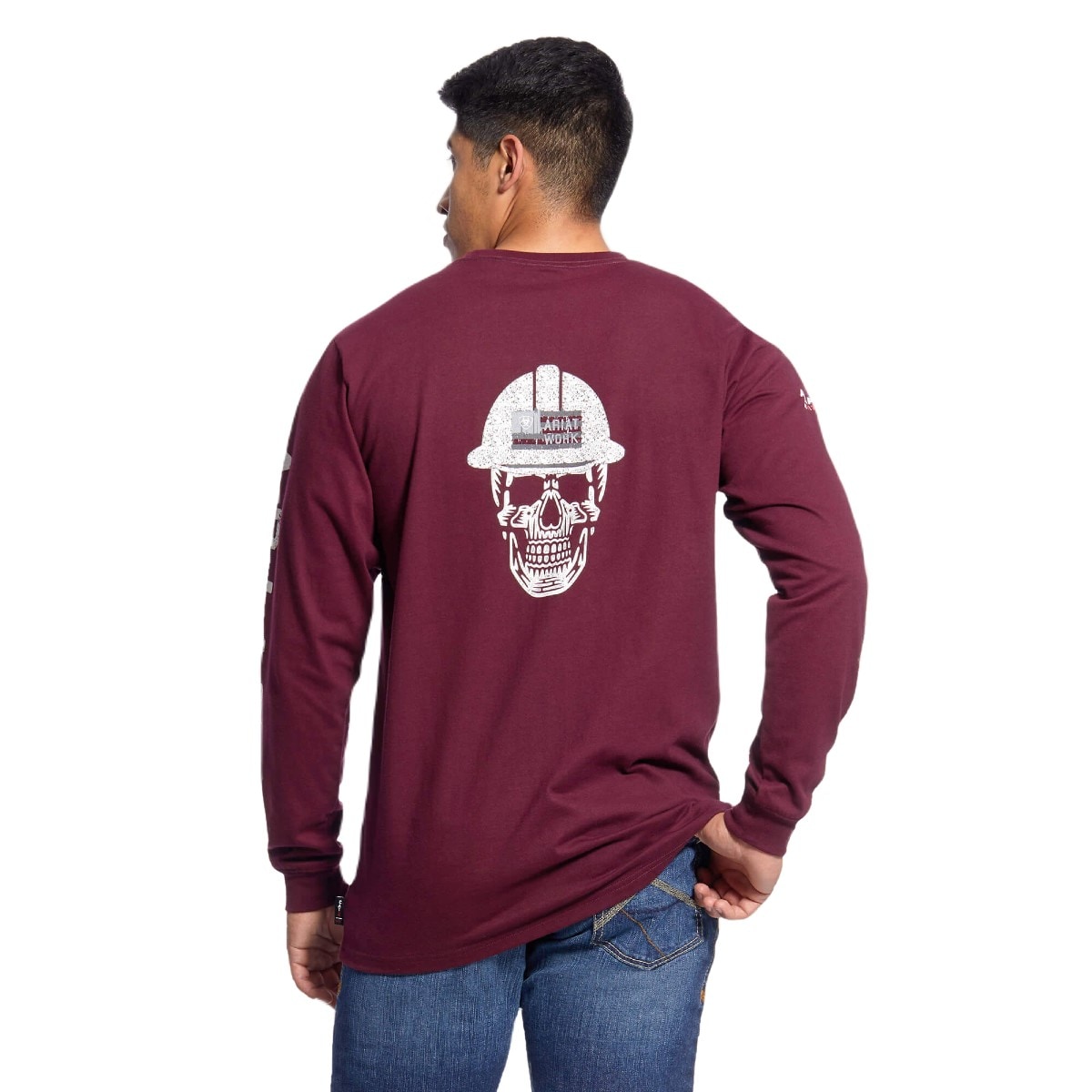 Ariat FR Roughneck Skull Logo T-Shirt in Malbec